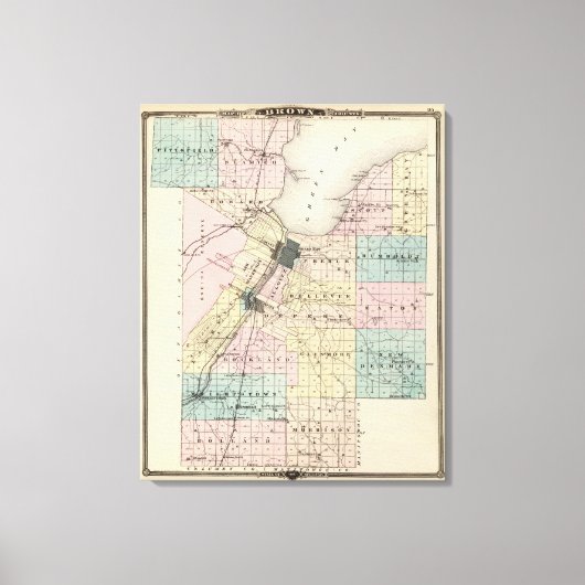 Toile Carte du comté Brown, État du Wisconsin (Recto)