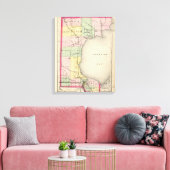 Toile Carte du comté de Bay, Michigan (Insitu(Salon))