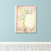 Toile Carte du comté de Bay, Michigan (Insitu (Plancher de Bois))