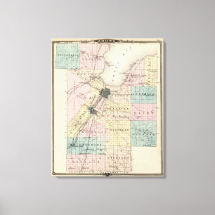 Toile Carte du comté de Brown, état du Wisconsin