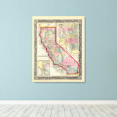 Toile Carte Du Comté De Californie (Insitu (Plancher de Bois))