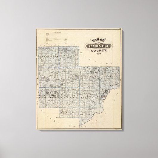 Toile Carte du comté de Carver, Minnesota (Recto)