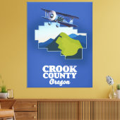 Toile Carte du comté de Crook Oregon (Insitu(Salon))