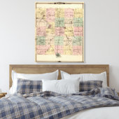 Toile Carte du comté de Dodge, État du Wisconsin (Insitu(Chambre))