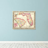 Toile Carte Du Comté De Floride (Insitu (Plancher de Bois))