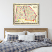 Toile Carte Du Comté De Géorgie Et Alabama (Insitu(Chambre))