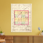 Toile Carte du comté de Gratiot, Michigan (Insitu(Salon))