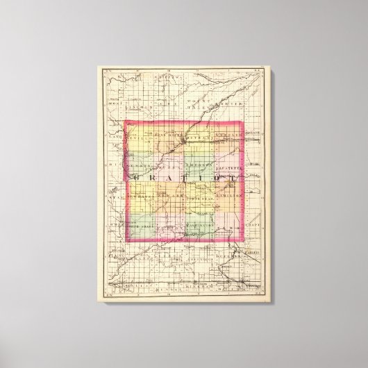 Toile Carte du comté de Gratiot, Michigan (Recto)