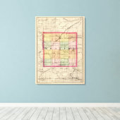 Toile Carte du comté de Gratiot, Michigan (Insitu (Plancher de Bois))