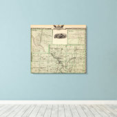 Toile Carte du comté de Kankakee, Kankakee et Gilman (Insitu (Plancher de Bois))