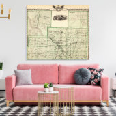 Toile Carte du comté de Kankakee, Kankakee et Gilman (Insitu(Salon))