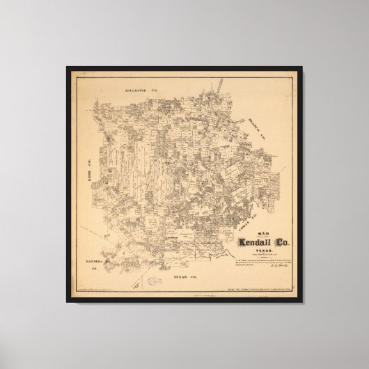 Toile Carte du comté de Kendall, Texas (1879) (Recto)
