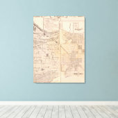 Toile Carte du comté de Lake avec Lowell (Insitu (Plancher de Bois))
