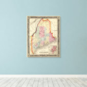 Toile Carte Du Comté De L'État Du Maine (Insitu (Plancher de Bois))