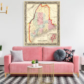 Toile Carte Du Comté De L'État Du Maine (Insitu(Salon))
