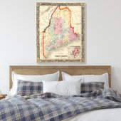 Toile Carte Du Comté De L'État Du Maine (Insitu(Chambre))