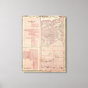Toile Carte du comté de Newton avec Goodland et Kentland
