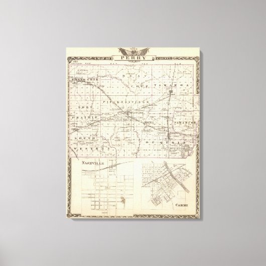 Toile Carte du comté de Perry, Nashville et Carmi (Recto)