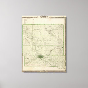 Toile Carte du comté de Polk, état de l'Iowa