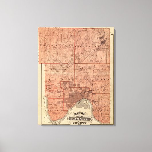Toile Carte du comté de Ramsey, Minnesota (Recto)