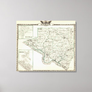 Toile Carte du comté de Randolph, bourgeon rouge et de