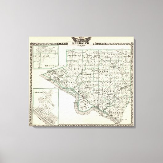 Toile Carte du comté de Randolph, Red Bud et Chester (Recto)