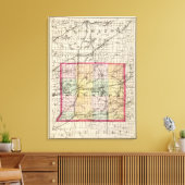 Toile Carte du comté de St Joseph, Michigan (Insitu(Salon))