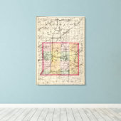 Toile Carte du comté de St Joseph, Michigan (Insitu (Plancher de Bois))