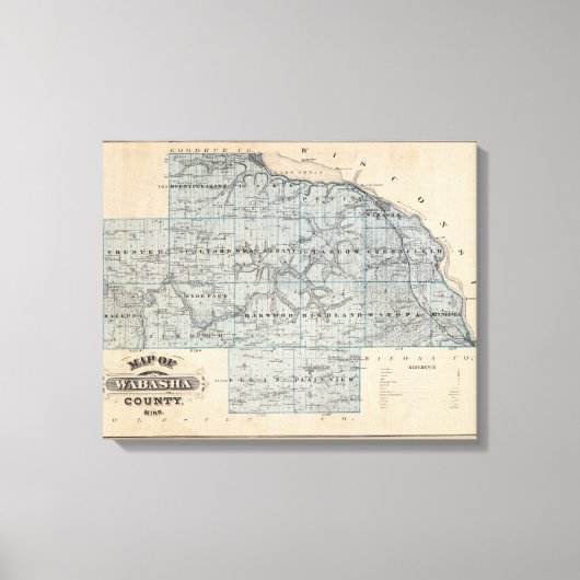 Toile Carte du comté de Wabasha, Minnesota (Recto)