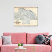Toile Carte du comté de Wabasha, Minnesota (Insitu(Salon))