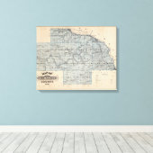 Toile Carte du comté de Wabasha, Minnesota (Insitu (Plancher de Bois))