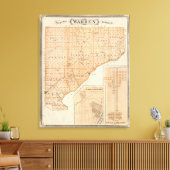 Toile Carte du comté de Warren avec plan du Liban-Ouest (Insitu(Salon))