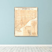 Toile Carte du comté de Warren avec plan du Liban-Ouest (Insitu (Plancher de Bois))