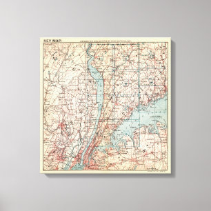 Toile Carte du comté de Westchester, New York