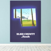 Toile Carte du comté d'Elko Nevada (Insitu (Plancher de Bois))