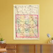 Toile Carte du comté d'Oakland, Michigan (Insitu(Salon))