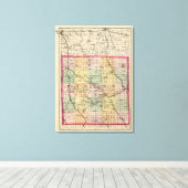 Toile Carte du comté d'Oakland, Michigan (Insitu (Plancher de Bois))