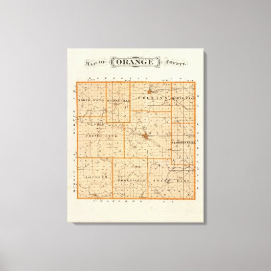 Toile Carte du comté d'Orange (Recto)