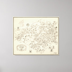 Toile Carte du comté d'Orange, New York avant 1810