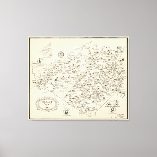 Toile Carte du comté d'Orange, New York avant 1810 (Recto)