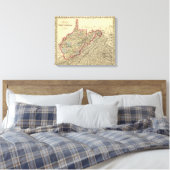 Toile Carte du comté Virginie occidentale (Insitu(Chambre))