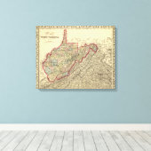 Toile Carte du comté Virginie occidentale (Insitu (Plancher de Bois))