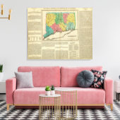 Toile Carte Du Connecticut (Insitu(Salon))