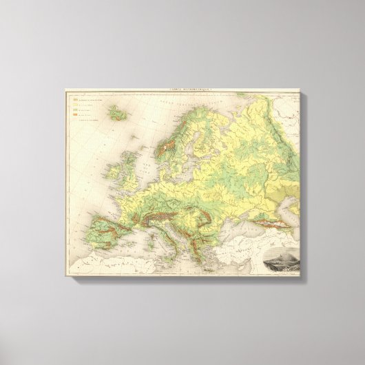 Toile Carte du contour de l'Europe (Recto)