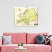 Toile Carte du contour de l'Europe (Insitu(Salon))