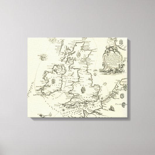 Toile Carte du cours de l'Armada espagnole (Recto)