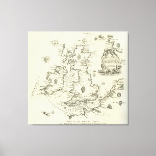 Toile Carte du cours de l'Armada espagnole