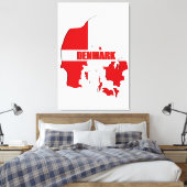 Toile Carte du Danemark (Insitu(Chambre))