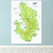 Toile Carte du district de Peak Angleterre (Insitu (Plancher de Bois))