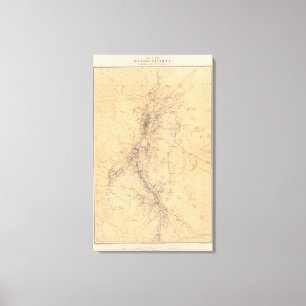 Toile Carte du district de Washoe montrant les revendica